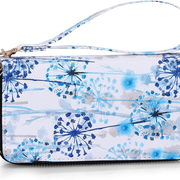 Double Zipper Long Clutch Wallet Cellphone Wallet for Women with Removable Wrist - Picture 1 of 7